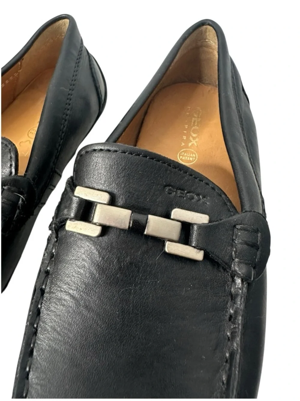 Geox Respira Boy’s Black Leather Slip-On Moccasin Loafer Size EU 33 US 2